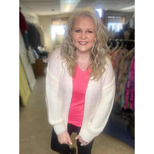 Women's Timing Pink Heart Cardigan Size Large,‎ New